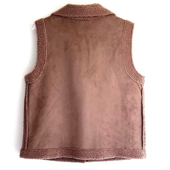 Maurices Women's Brown Shearling Sherpa Vest - Picture 3 of 3